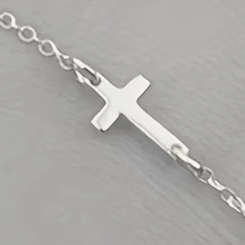 Cross Bracelet Double Sided Silver Tone Bracelet Faith Religious Gifts NWT